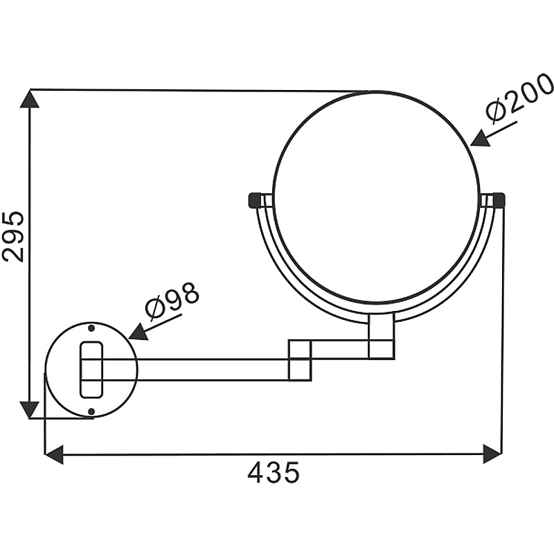 Зеркало косметическое Azario ALTRE AZ-211B черное матовое купить в интернет-магазине сантехники Sanbest