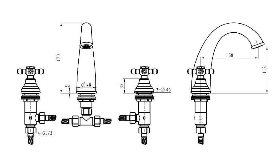 Смеситель для раковины Boheme Cristal 297-CRST купить в интернет-магазине сантехники Sanbest