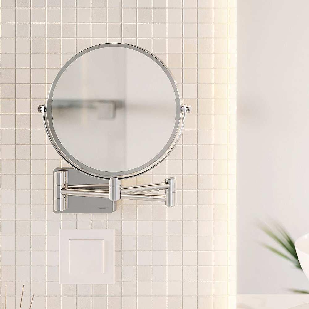 Зеркало косметическое Hansgrohe AddStoris 41791000 хром купить в интернет-магазине сантехники Sanbest