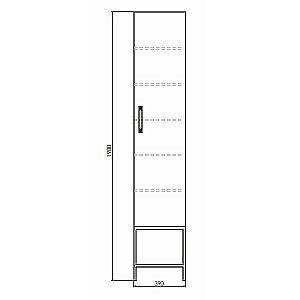 Шкаф-колонна Comforty Бредфорд 00-00009884 40 белый/графит для ванной в интернет-магазине сантехники Sanbest