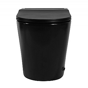 Унитаз напольный Abber Bequem AC1115PMB черный матовый, безободковый, с крышкой микролифт купить в интернет-магазине Sanbest