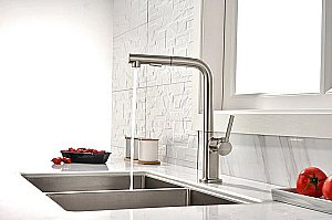 Смеситель для кухни Paulmark Neo Ne214419-BS  брашированная сталь купить в интернет-магазине сантехники Sanbest