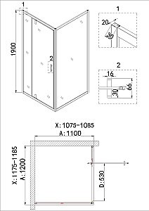 Душевая дверь Niagara Nova NG-43-12AG 120 купить в интернет-магазине Sanbest