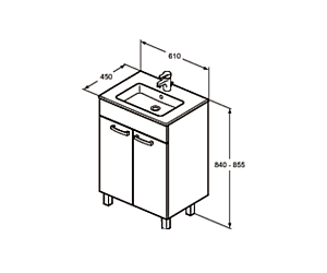 Мебель для ванной Ideal Standard Tempo-IS E3239OS 61 дуб для ванной в интернет-магазине Sanbest