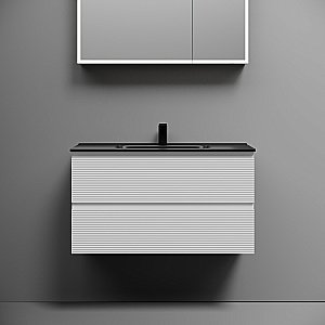 Тумба с раковиной Sancos Folk 90 FL90W белая матовая для ванной в интернет-магазине Sanbest