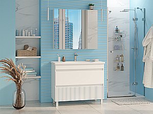 Тумба с раковиной Misty Мира -100 П-Мир-01100-012Я белая для ванной в интернет-магазине Sanbest