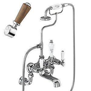 Смеситель для ванны Burlington Regent KER17-QT WAL хром/ручки орех купить в интернет-магазине сантехники Sanbest