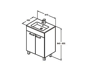 Тумба с раковиной Ideal Standard Tempo-IS E3239OS 61 дуб для ванной в интернет-магазине Sanbest
