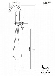 Смеситель для ванны NT Bagno NT1002 купить в интернет-магазине сантехники Sanbest