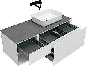 Тумба с раковиной Allen Brau INFINITY 120 1+1 белая матовая для ванной в интернет-магазине Sanbest