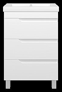 Тумба с раковиной Misty Софт - 60 П-Соф-01060-0113Я белая для ванной в интернет-магазине Sanbest