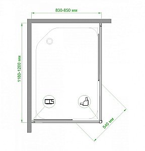 Душевой уголок Royal Bath RB1285HPD-T 85х120 прозрачный купить в интернет-магазине Sanbest
