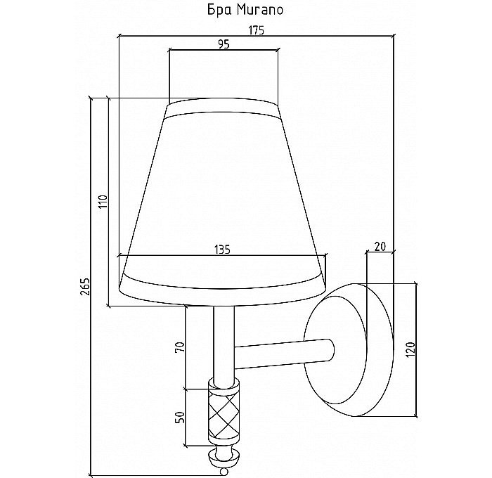 Светильник Boheme Murano 769 хром/синий купить в интернет-магазине сантехники Sanbest