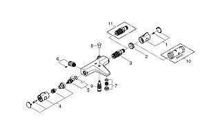 Смеситель для ванны Grohe Grohtherm 800 34576000 хром купить в интернет-магазине сантехники Sanbest