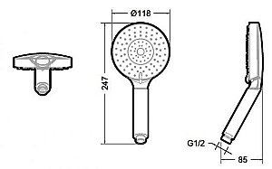 Душевая лейка Bravat LINE P7094C-RUS купить в интернет-магазине сантехники Sanbest