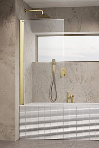 Шторка для ванны Radaway Nes Brushed Gold PNJ I 50 стекло прозрачное/профиль брашированное золото купить в интернет-магазине Sanbest