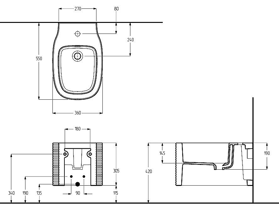 Биде подвесное Migliore MARE 32054 белая керамика купить в интернет-магазине Sanbest