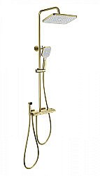 Душевая система с техническим душем и термостатом WONZON & WOGHAND MUSE Piano, Брашированное золото (WW-B4132-A-BG) купить в интернет-магазине сантехники Sanbest