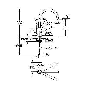 Смеситель для кухни Grohe BauEdge 31367001 хром купить в интернет-магазине сантехники Sanbest