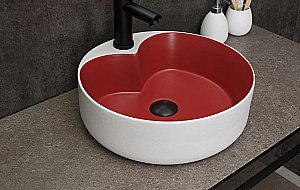 Раковина накладная Gid Esfera 40 N9013LS 52237 красная матовая, белый графит купить в интернет-магазине Sanbest