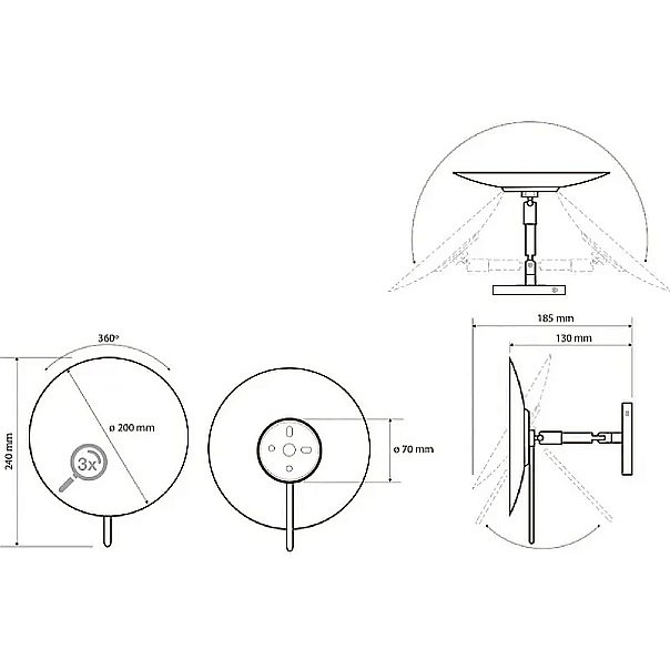 Зеркало косметическое Bemeta 116201332 хром купить в интернет-магазине сантехники Sanbest