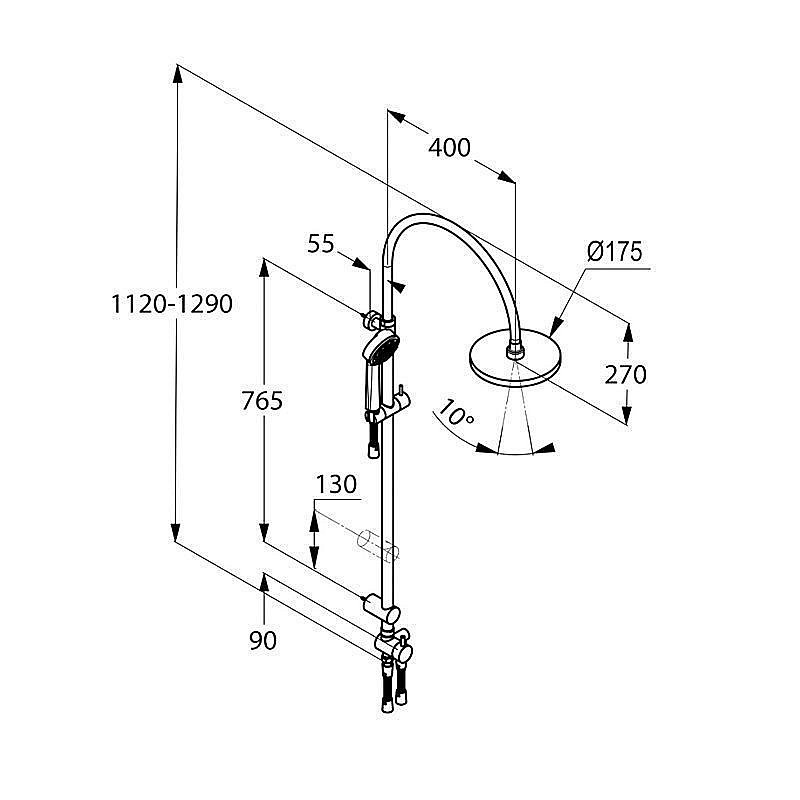 Душевая система Kludi Zenta 616770500 купить в интернет-магазине сантехники Sanbest