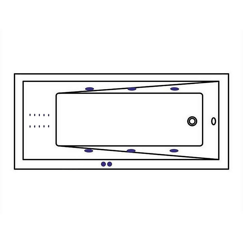 Гидромассажная ванна WhiteCross Wave 160x80 LINE NANO хром купить в интернет-магазине Sanbest