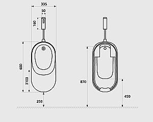 Писсуар настенный с внешним подключением SantiLine SL-6008 белый купить в интернет-магазине Sanbest