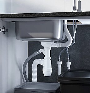 Сифон для кухонной мойки Iddis Kitchen Line S11UPS0i84 белый купить в интернет-магазине сантехники Sanbest