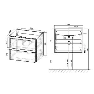 Тумба с раковиной Vincea Vico 60 белый для ванной в интернет-магазине Sanbest