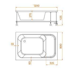 Душевой поддон RGW Acryl BC/L 16180682-91 80x120 белый купить в интернет-магазине Sanbest