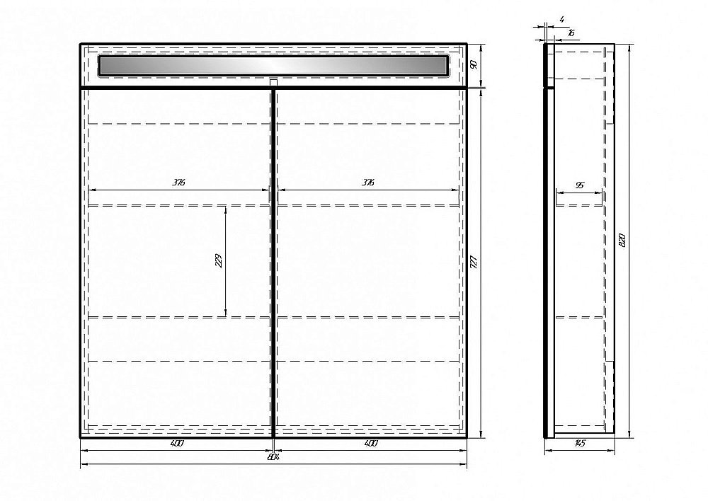 Шкаф зеркальный Dreja Uni 80 купить в интернет-магазине сантехники Sanbest