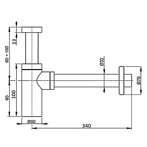 Сифон для раковины Ceramalux С-057 купить в интернет-магазине сантехники Sanbest