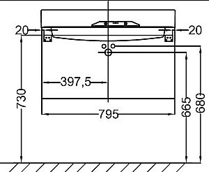 Тумба с раковиной Jacob Delafon RYTHMIK 80 EB1309-E70+EXO112-Z-00 арлингтонский дуб для ванной в интернет-магазине Sanbest