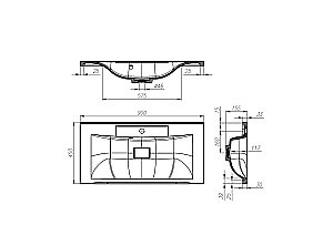 Тумба с раковиной Belbagno MARINO 90 2C-SO/BB900/450-LV-MR-PR Bianco Lucido для ванной в интернет-магазине Sanbest