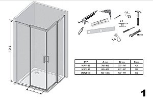 Душевой уголок Ravak Matrix 1WVAAC00Z1 100x100 профиль блестящий/прозрачное стекло купить в интернет-магазине Sanbest