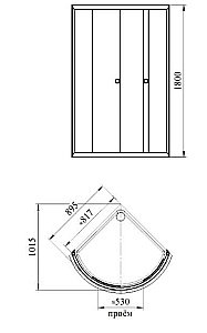 Душевой уголок Радомир Найт 90x90 стекло прозрачное/профиль белый купить в интернет-магазине Sanbest