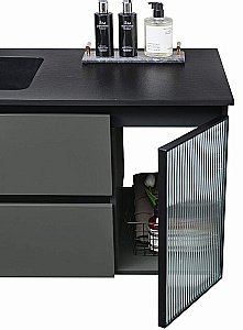 Тумба с раковиной Orans BC-2055-1200L 120 2055120L темно-серая для ванной в интернет-магазине Sanbest