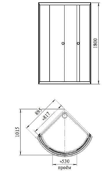 Душевой уголок Радомир Найт 90x90 стекло прозрачное/профиль белый купить в интернет-магазине Sanbest