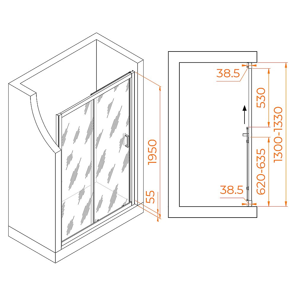Душевая дверь RGW Passage PA-016 130 купить в интернет-магазине Sanbest