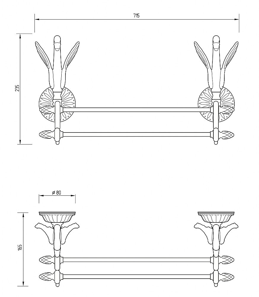 Полотенцедержатель Migliore Luxor 26134 золото купить в интернет-магазине сантехники Sanbest