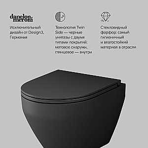 Унитаз подвесной AM.PM Spirit V2.0 C701700MBSC черный матовый, безободковый купить в интернет-магазине Sanbest