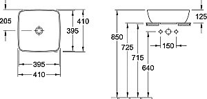 Раковина накладная Villeroy&Boch Artis 41 417841R1 альпийский белый купить в интернет-магазине Sanbest