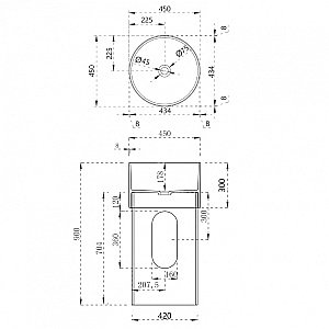 Раковина отдельностоящая прозрачная ABBER Kristall AT2701Saphir-H синяя купить в интернет-магазине Sanbest