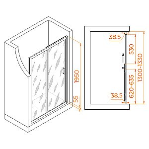 Душевая дверь RGW Passage PA-016 130 купить в интернет-магазине Sanbest