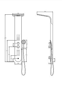 Душевая панель Taliente TA-G-A03Bb+s черная купить в интернет-магазине сантехники Sanbest