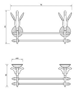 Полотенцедержатель Migliore Luxor 26134 золото купить в интернет-магазине сантехники Sanbest