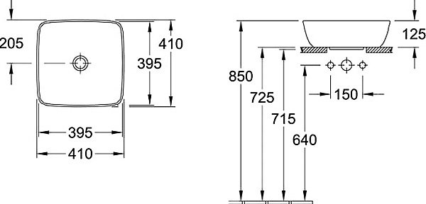 Раковина накладная Villeroy&Boch Artis 41 417841R1 альпийский белый купить в интернет-магазине Sanbest