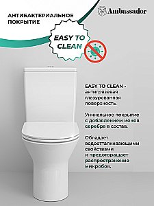 Унитаз Ambassador Elysium 187K19001RS безободковый, с бачком, с крышкой микролифт, белый купить в интернет-магазине Sanbest