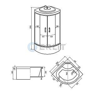 Душевая кабина Erlit Comfrot ER3510TP-C4-RUS 100x100 тонированное стекло купить в интернет-магазине Sanbest